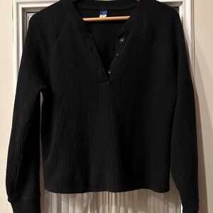 Old Navy Black Waffle Knit Shirt